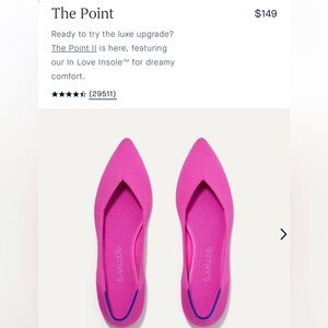 Rothy’s The Point flats in Dragonfruit